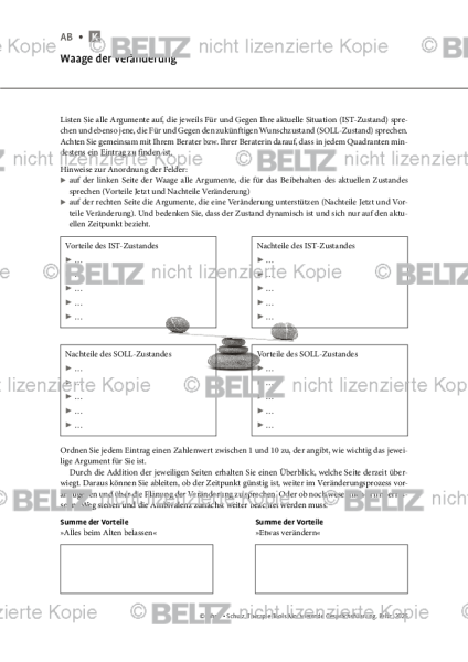 Motivierende Gesprächsführung: Waage der Veränderung