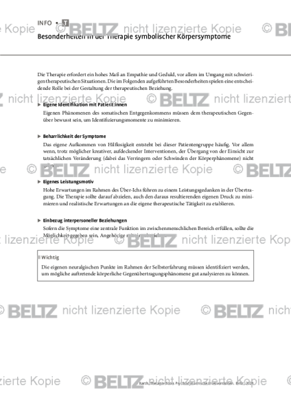 Psychodynamische Interventionen: Besonderheiten in der Therapie symbolischer Körpersymptome