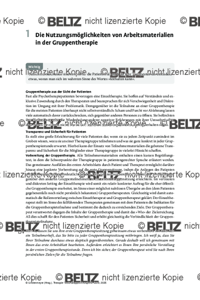 Die Nutzungsmöglichkeiten von Arbeitsmaterialien in der Gruppentherapie