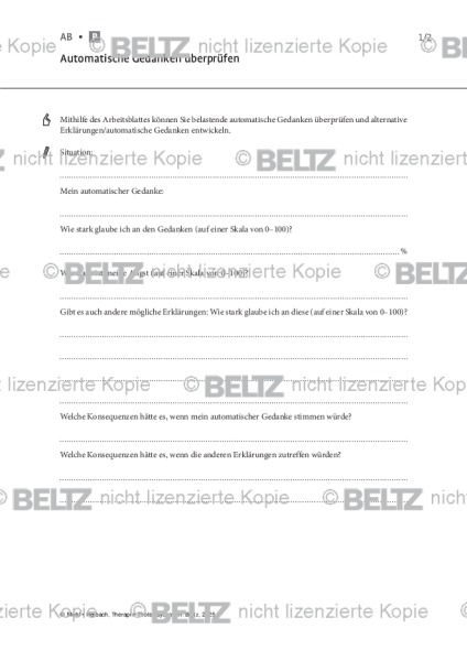 Psychosen: Automatische Gedanken überprüfen