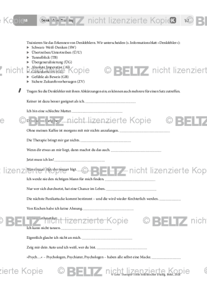 Sokratischer Dialog: Denkfehler-Training