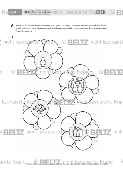 Ressourcenmalbuch: Meine Ressourcen-Blumen