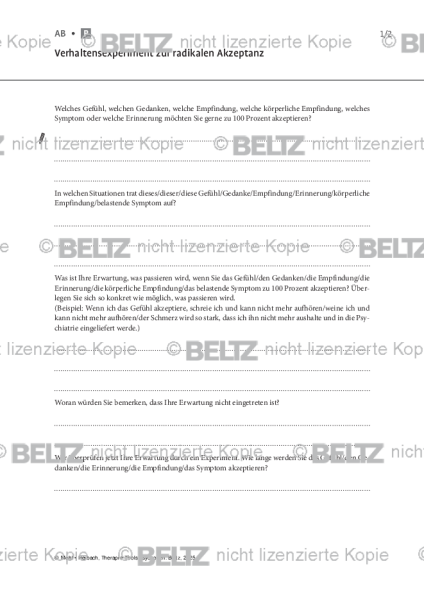 Psychosen: Verhaltensexperiment zur radikalen Akzeptanz