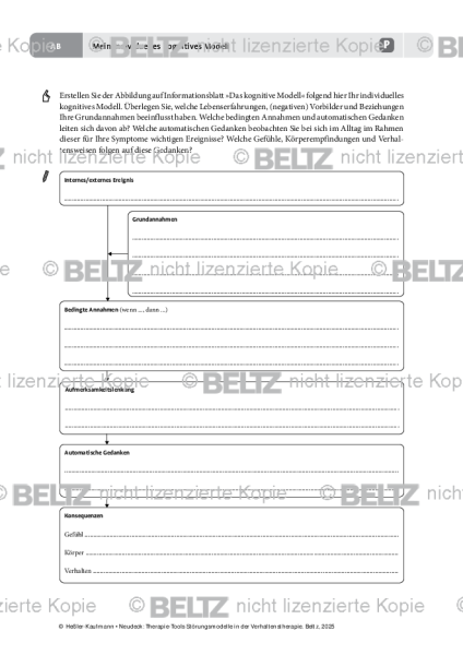 Störungsmodelle: Mein individuelles kognitives Modell