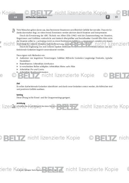Ressourcenaktivierung: Hilfreiche Gedanken