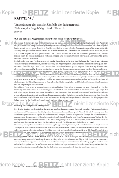 Bipolare Störungen: Einleitung Einbezug und Unterstützung von Angehörigen