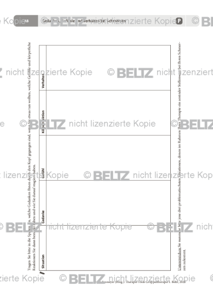 Gruppentherapie: Gedanken, Gefühle und Verhalten bei Schmerzen