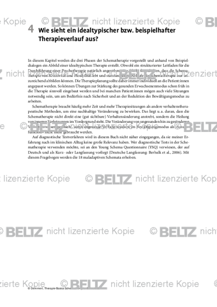 Schematherapie: Wie sieht ein idealtypischer bzw. beispielhafter Therapieverlauf aus?