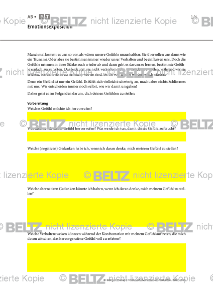 Selbstverletzendes Verhalten: Emotionsexposition