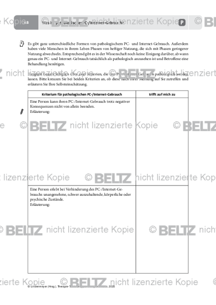 Gruppentherapie: Was ist pathologischer PC-/Internet-Gebrauch?