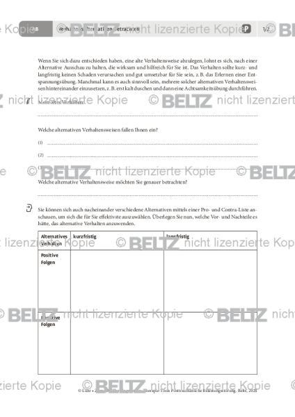 PTBS: Verhaltensalternativen betrachten