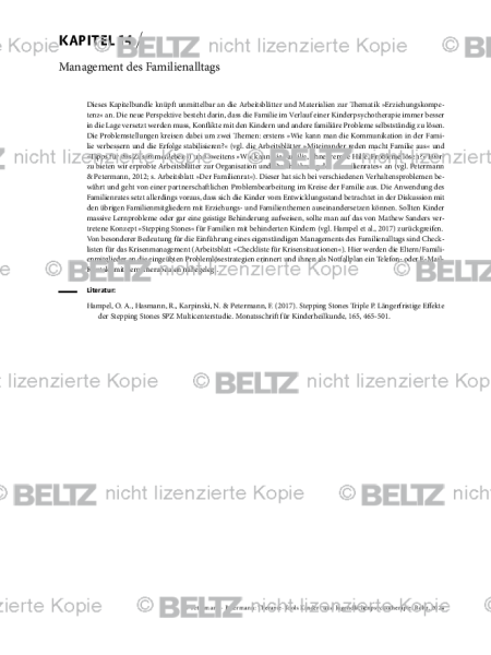 Kinder- und Jugendlichenpsychotherapie: Einleitung Management des Familienalltags