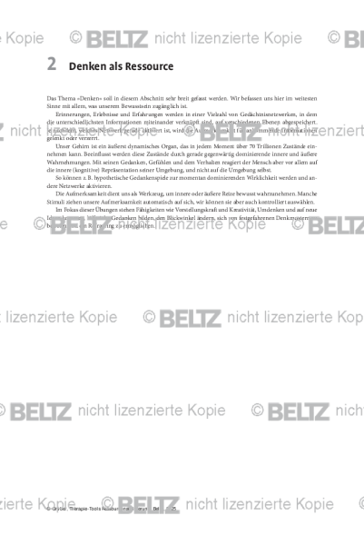 Ressourcenaktivierung: Einleitung Denken als Ressource