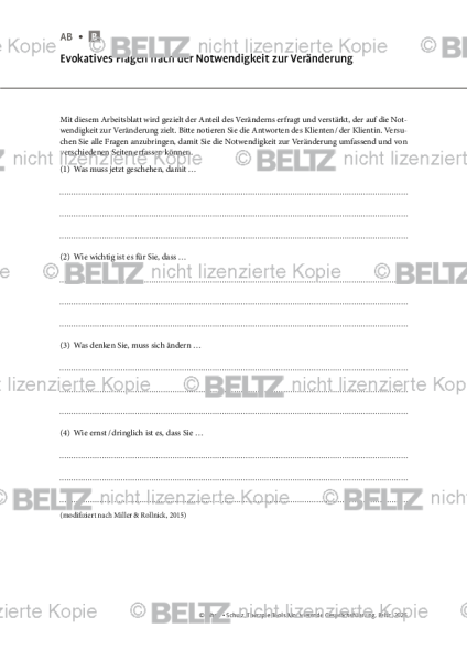 Motivierende Gesprächsführung: Evokatives Fragen nach der Notwendigkeit zur Veränderung