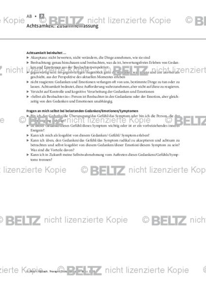 Psychosen: Achtsamkeit: Zusammenfassung