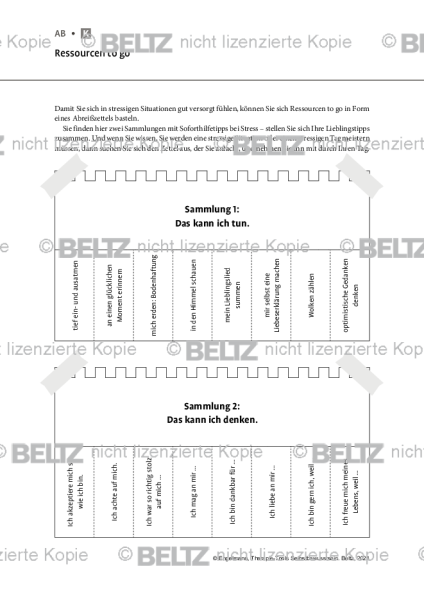 Selbstbewusstsein: Ressourcen to go