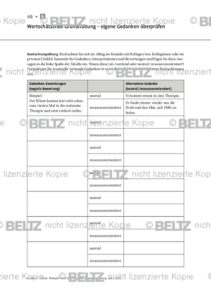 Motivierende Gesprächsführung: Wertschätzende Grundhaltung – eigene Gedanken überprüfen