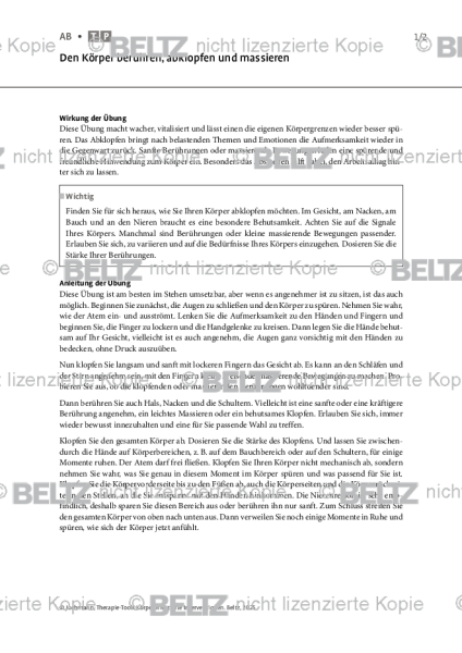 Körperorientierte Interventionen: Den Körper berühren, abklopfen und massieren