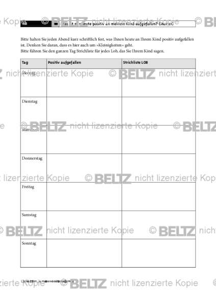 FESKKO: Was ist mir heute positiv an meinem Kind aufgefallen? (Mutter)