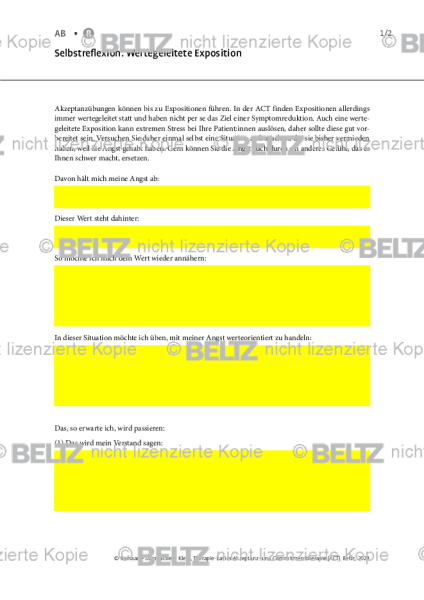 ACT: Selbstreflexion: Wertegeleitete Exposition