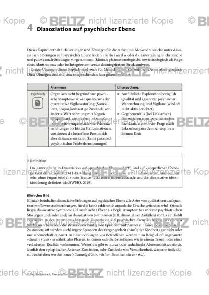 Einleitung Dissoziation auf psychischer Ebene