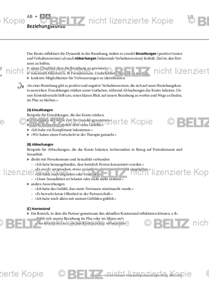 Pornografienutzungsstörung: Beziehungskonto