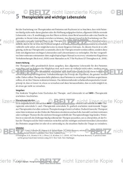 Psychosen: Einleitung Therapieziele und wichtige Lebensziele