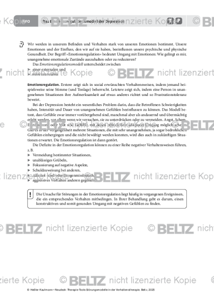 Störungsmodelle: Das Emotionsregulationsmodell der Depression