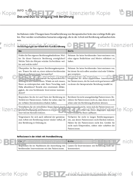 Körperpsychotherapie: Dos und Don’ts: Umgang mit Berührung
