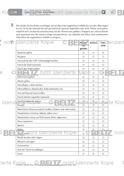 ADHS im Erwachsenenalter: Liste angenehmer Aktivitäten