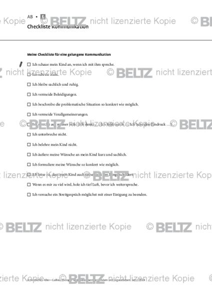 Selbstwert: Checkliste Kommunikation