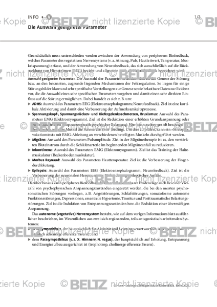 Biofeedback: Die Auswahl geeigneter Parameter