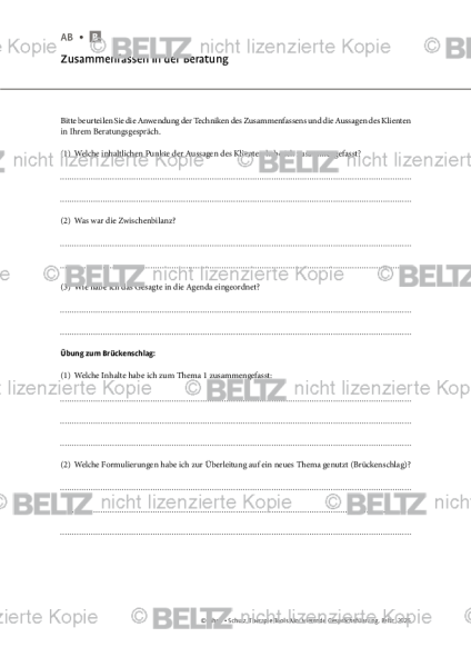 Motivierende Gesprächsführung: Zusammenfassen in der Beratung