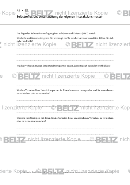 Plananalyse: Selbstreflexion: Untersuchung der eigenen Interaktionsmuster