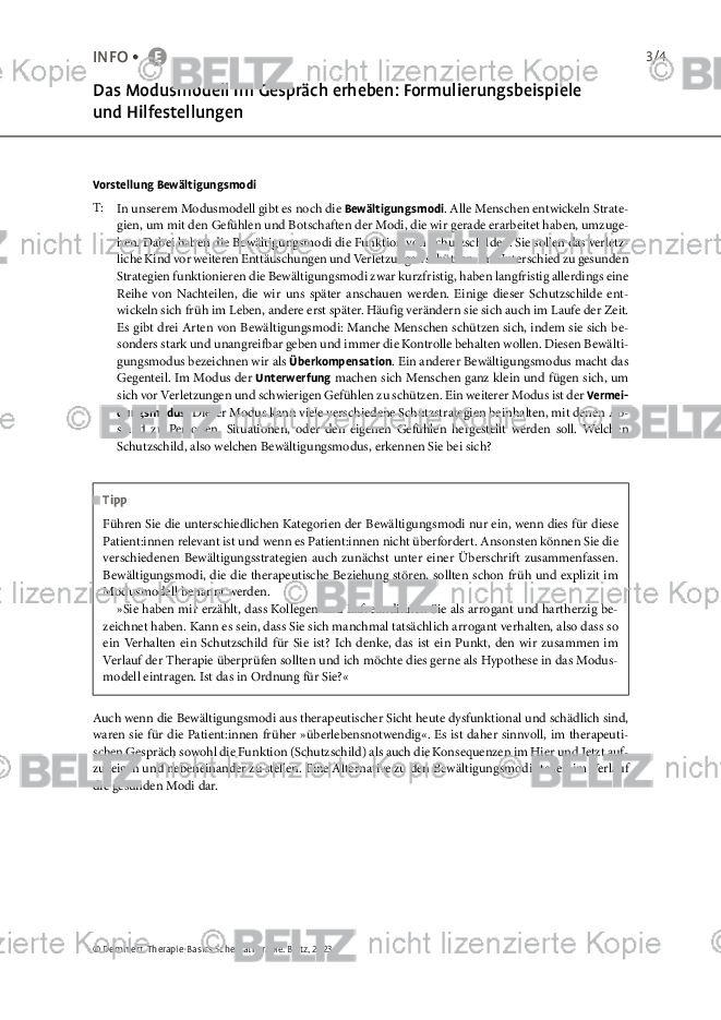 Schematherapie: Das Modusmodell Im Gespräch Erheben ...