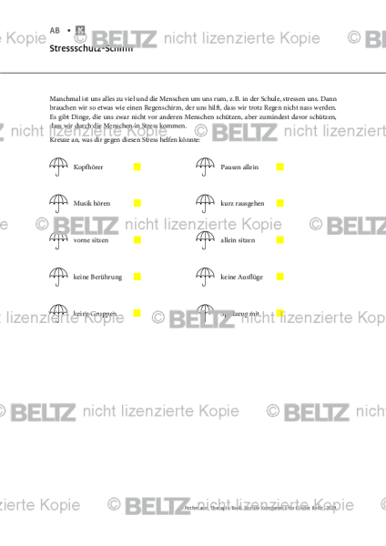 Soziale Kompetenz für Kinder: Stressschutz-Schirm