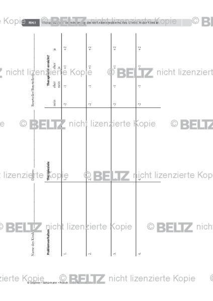 THOP: Therapieziele 1: Verminderung der Verhaltensprobleme des Kindes in der Familie