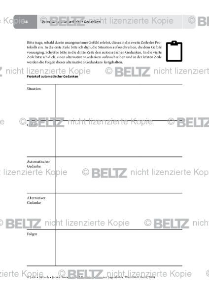 Essstörungen: Protokoll automatischer Gedanken