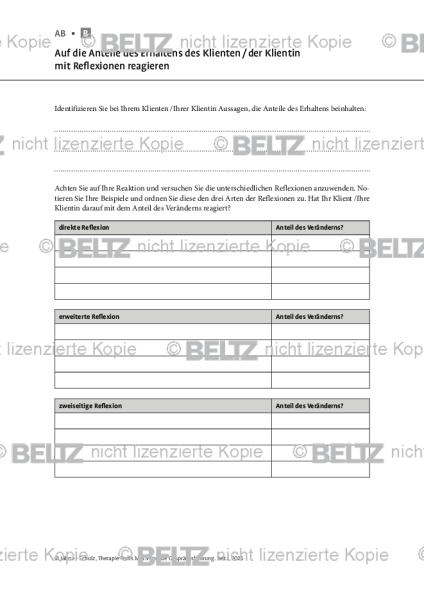 Motivierende Gesprächsführung: Auf die Anteile des Erhaltens des Klienten / der Klientin mit Reflexi