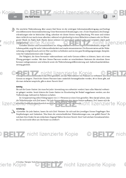 Ressourcenaktivierung: Die fünf Sinne