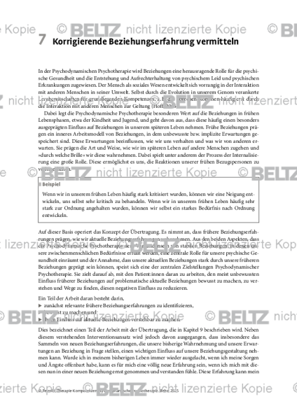 Psychodynamische Psychotherapie: Korrigierende Beziehungserfahrung vermitteln