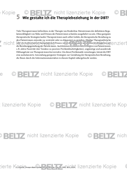 DBT: Einleitung Wie gestalte ich die Therapiebeziehung?