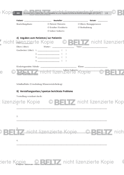 THOP: Explorationsschema für Hyperkinetische und Oppositionelle Verhaltensstörungen (ES-HOV)