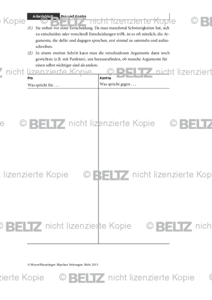 Bipolare Störung: Pro und Kontra