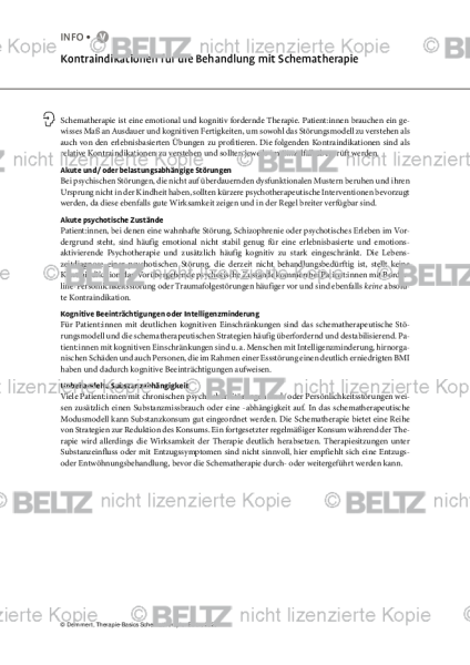 Schematherapie: Kontraindikationen für die Behandlung mit Schematherapie