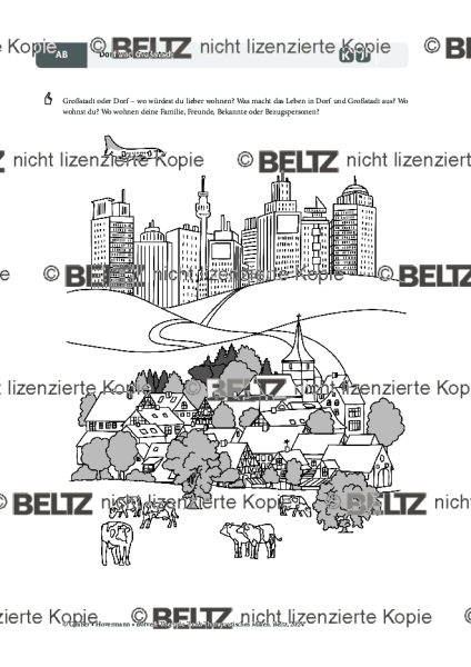 Therapeutisches Malen: Dorf und Großstadt