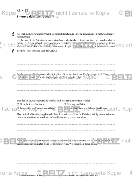 Emotionsregulation (K/J): Erkenne dein Grundbedürfnis