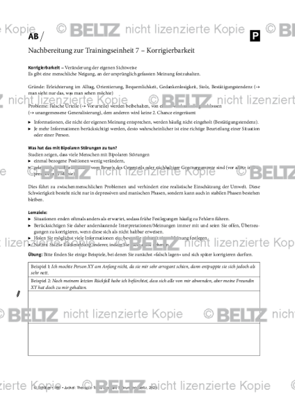 MKT-Bipolar: Nachbereitung zur Einheit 7 – Korrigierbarkeit