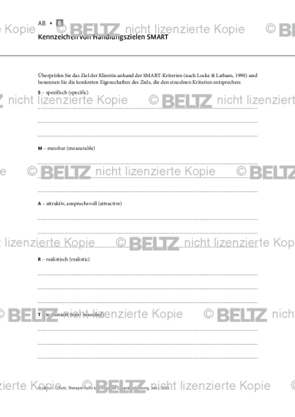 Motivierende Gesprächsführung: Kennzeichen von Handlungszielen SMART