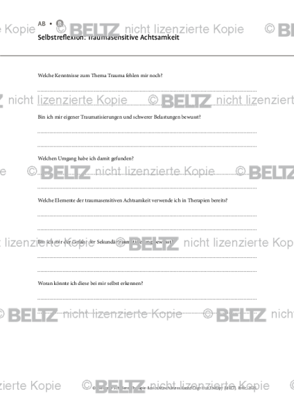 MBCT: Selbstreflexion: Traumasensitive Achtsamkeit